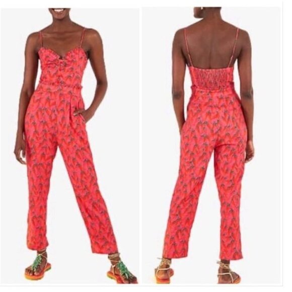 FARM RIO Red Pepper Jumpsuit Size XS - Picture 1 of 13